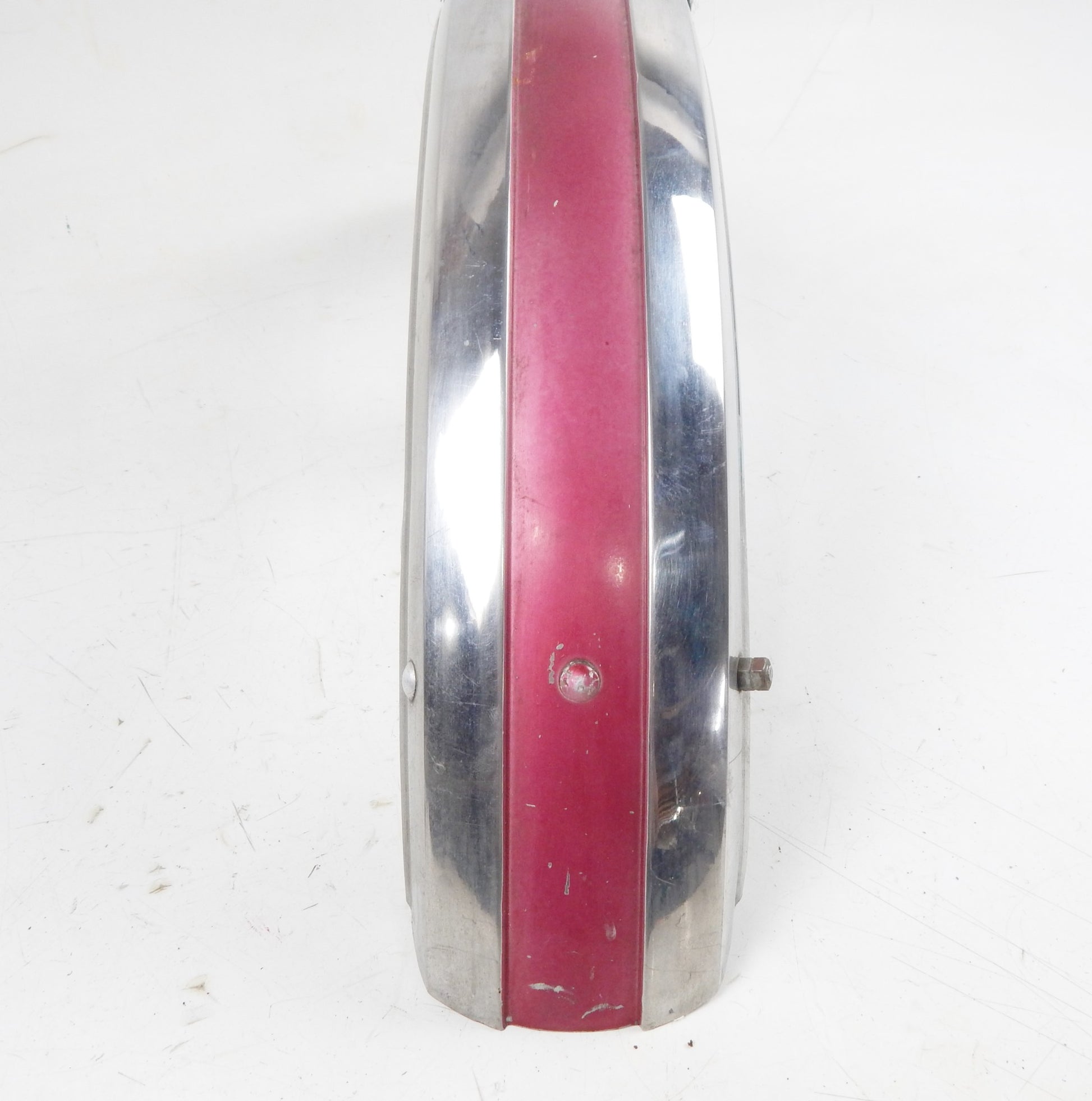 1970 GILERA 125 GIUBILEO STEEL MUD GUARD FRONT WHEEL FENDER WITH MOUNT BRACKETS - MotoRaider