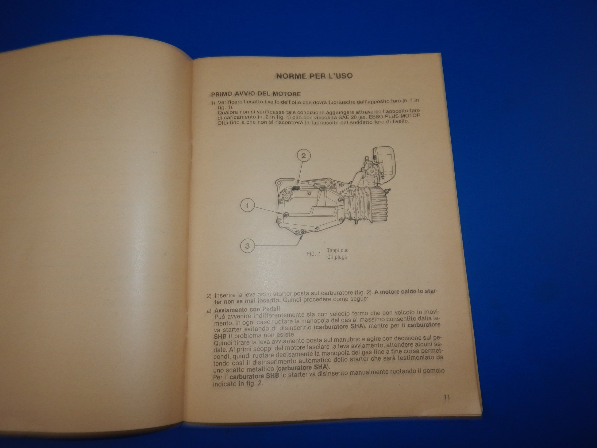 1983 MINARELLI MOTOR V1 G1 USE AND MAINTENANCE BOOK MANUAL ITALIAN ENGINE - MotoRaider
