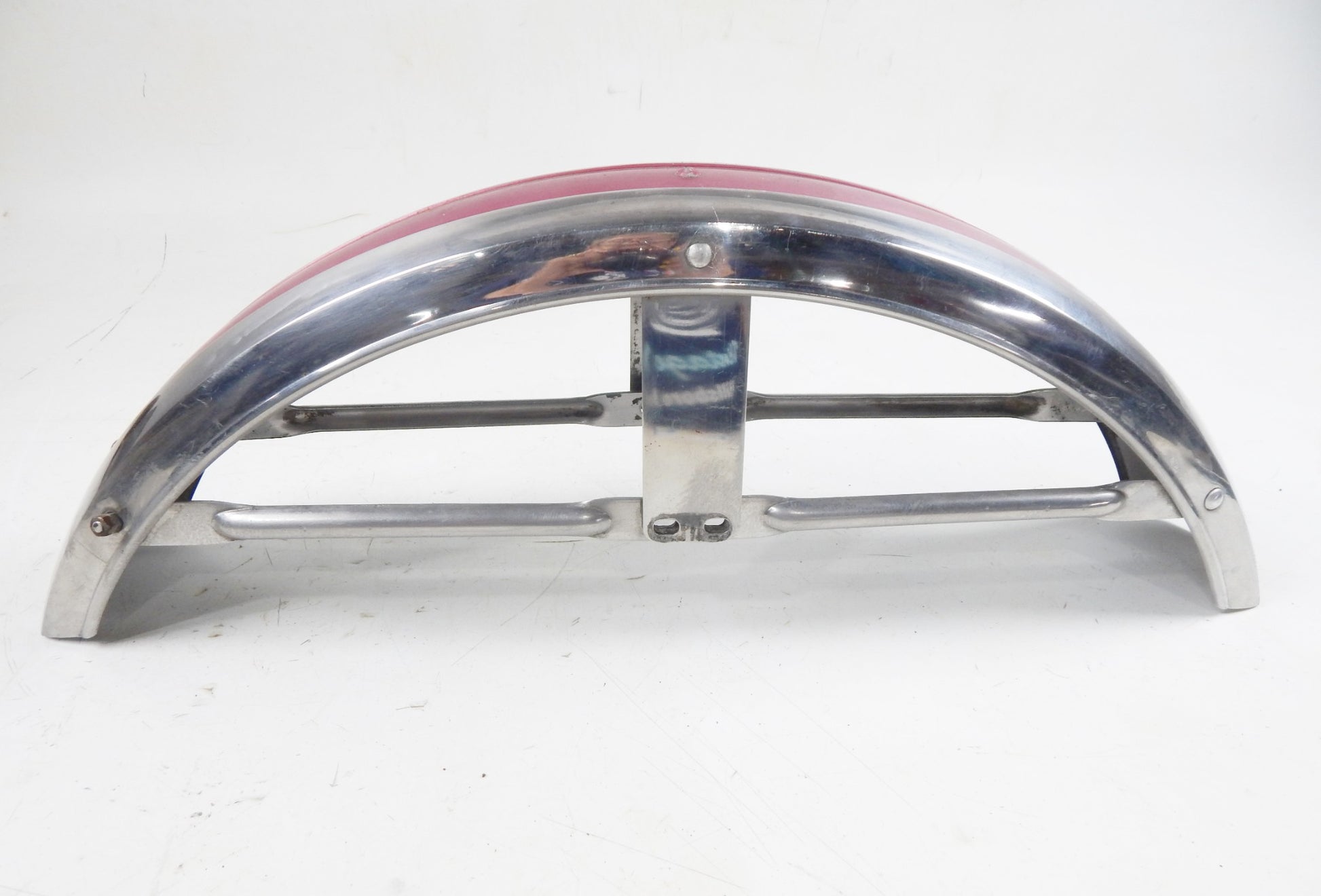 1970 GILERA 125 GIUBILEO STEEL MUD GUARD FRONT WHEEL FENDER WITH MOUNT BRACKETS - MotoRaider