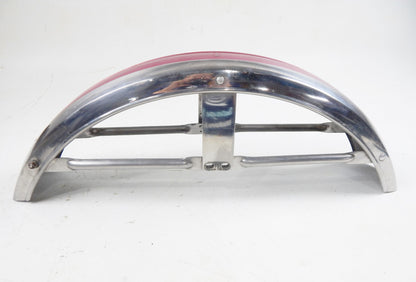 1970 GILERA 125 GIUBILEO STEEL MUD GUARD FRONT WHEEL FENDER WITH MOUNT BRACKETS - MotoRaider