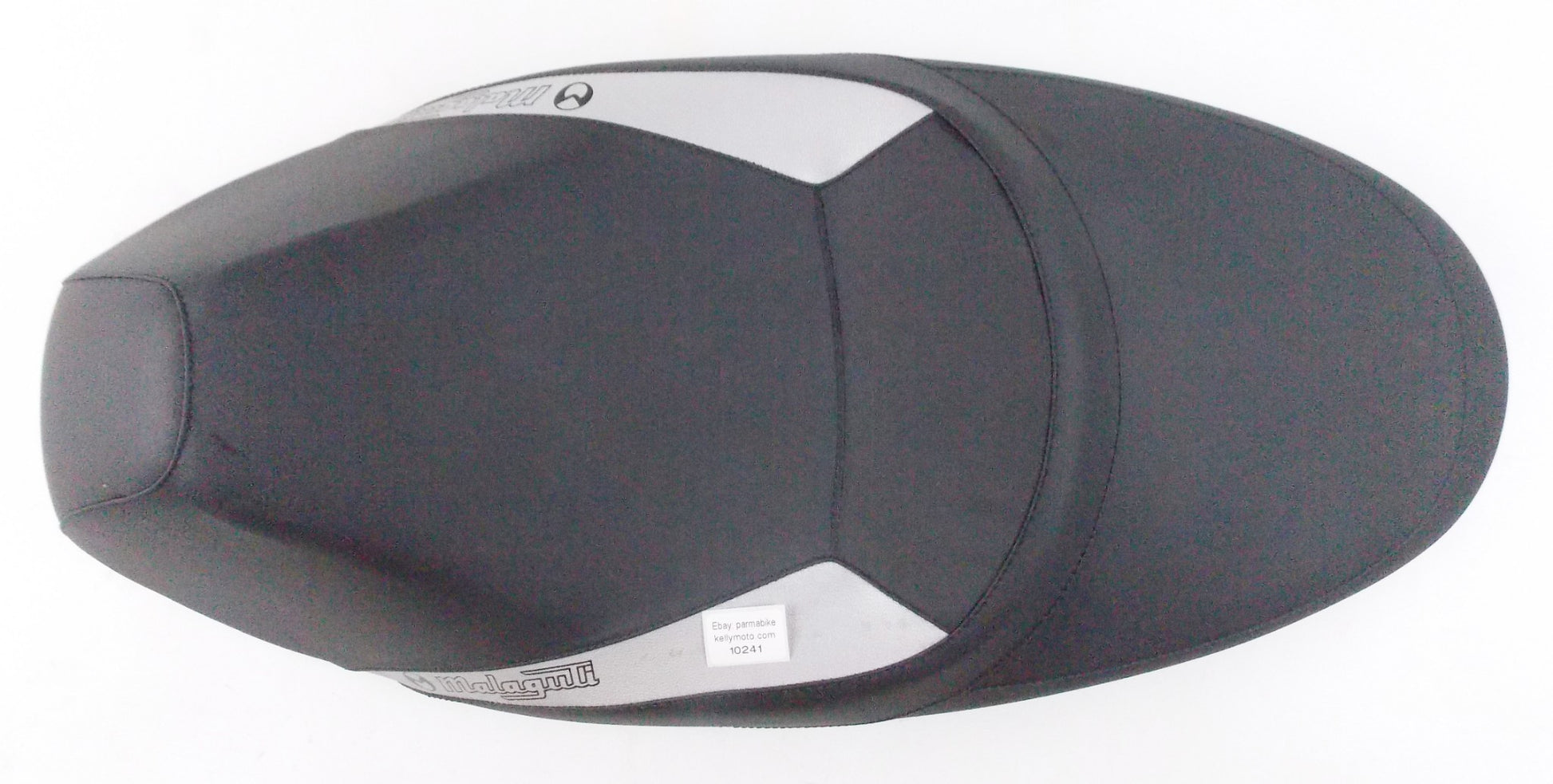 NOS OEM MALAGUTI CENTRO 125 160 BLACK/SILVER SADDLE SEAT LOWERED 106.116.03 - MotoRaider