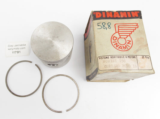 NOS DINAMIN PISTON + RING + PIN DIAMETER 58.8 mm MORINI CORSARO 150 - MotoRaider