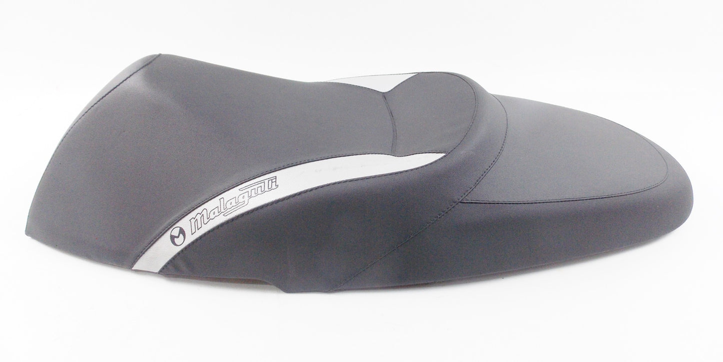 NOS OEM MALAGUTI CENTRO 125 160 BLACK/SILVER SADDLE SEAT LOWERED 106.116.03 - MotoRaider