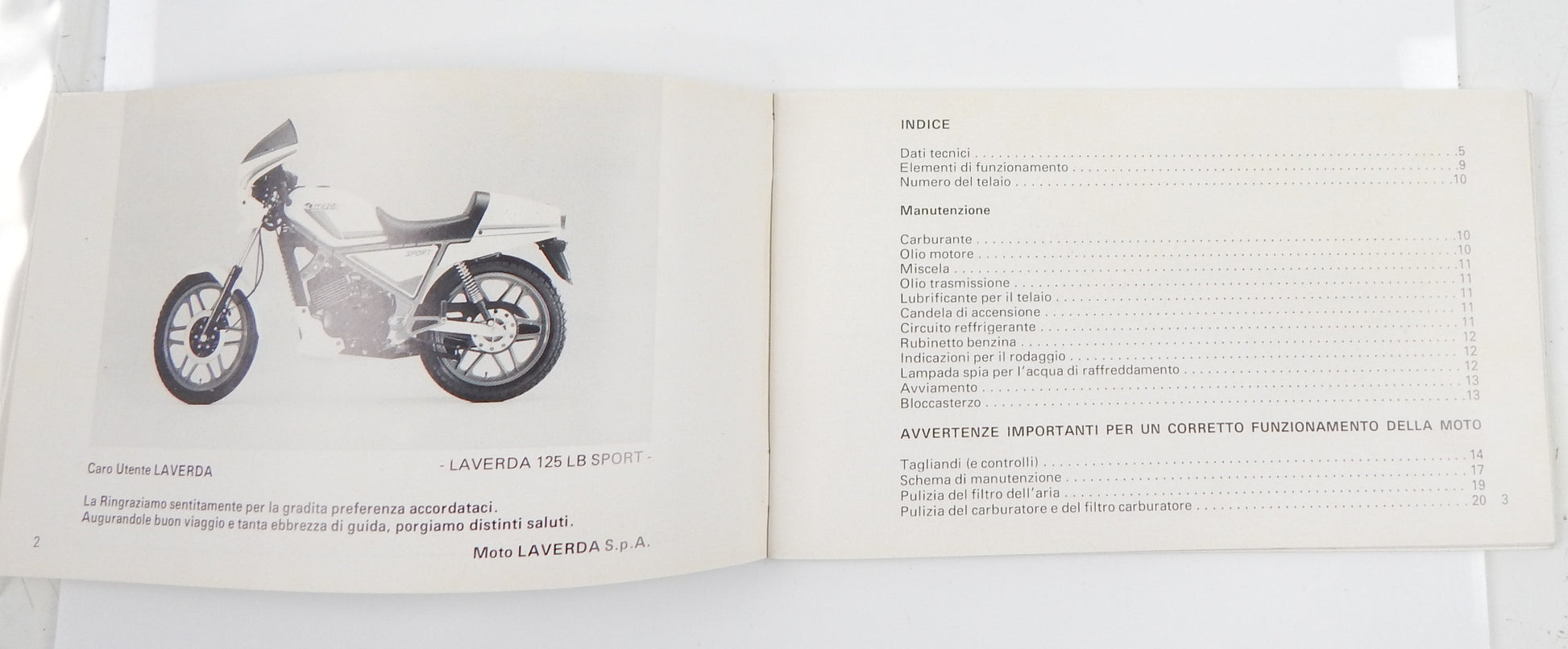 1980's ORIGINAL LAVERDA 125 LB SPORT USE MAINTENANCE OWNER MANUAL BOOK ITALIAN - MotoRaider