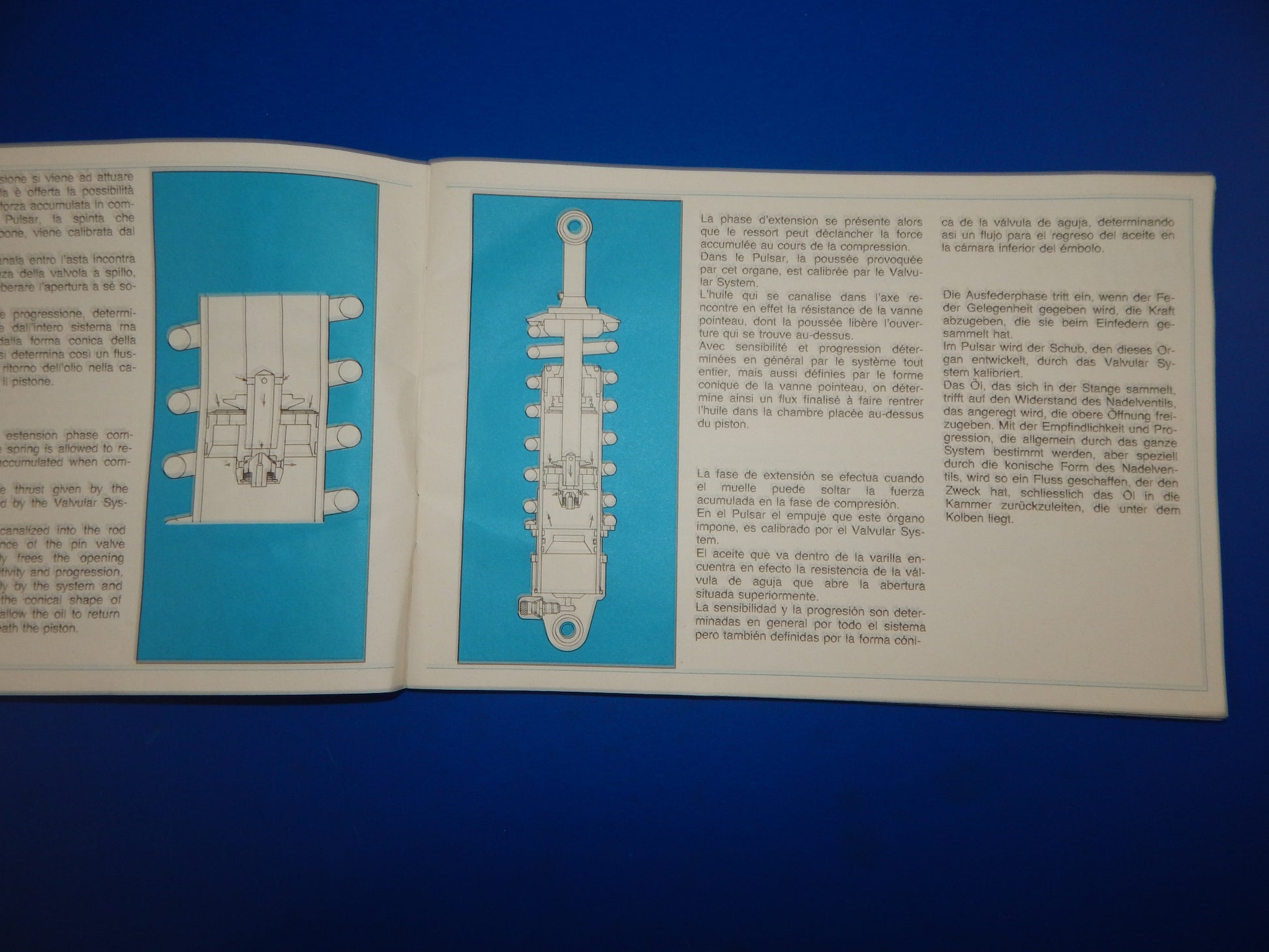 1982 MARZOCCHI PVS-3 MONOSHOCK USE AND MAINTENANCE BOOK MANUAL MULTI LANGUAGE - MotoRaider