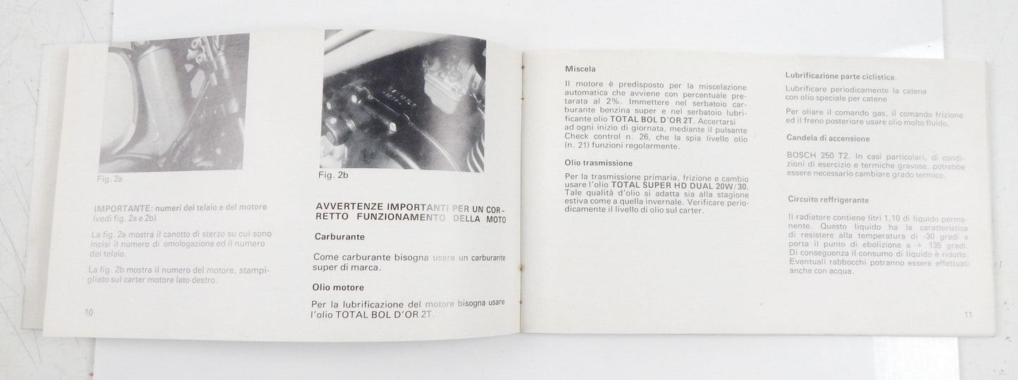 1980's ORIGINAL LAVERDA 125 LB SPORT USE MAINTENANCE OWNER MANUAL BOOK ITALIAN - MotoRaider