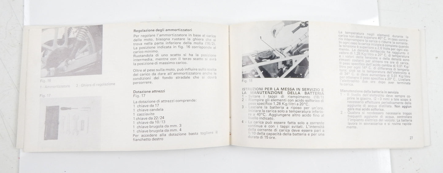 1980's ORIGINAL LAVERDA 125 LB SPORT USE MAINTENANCE OWNER MANUAL BOOK ITALIAN - MotoRaider
