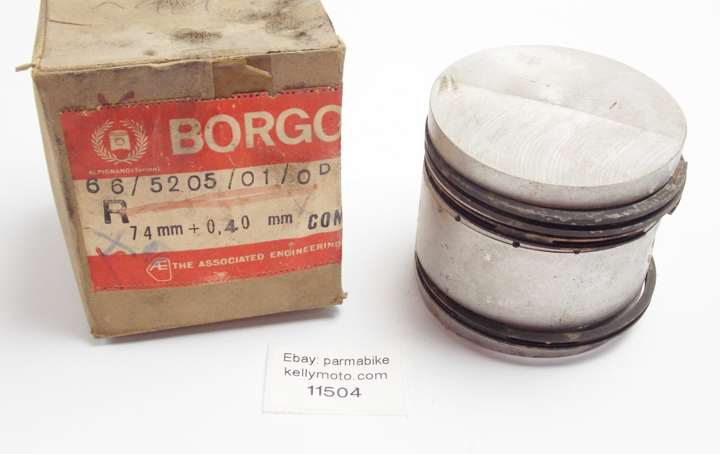 NOS BORGO 66/5205/01/0 PISTON+RINGS+PIN+CLIPS D=74..40mm DUCATI - MotoRaider