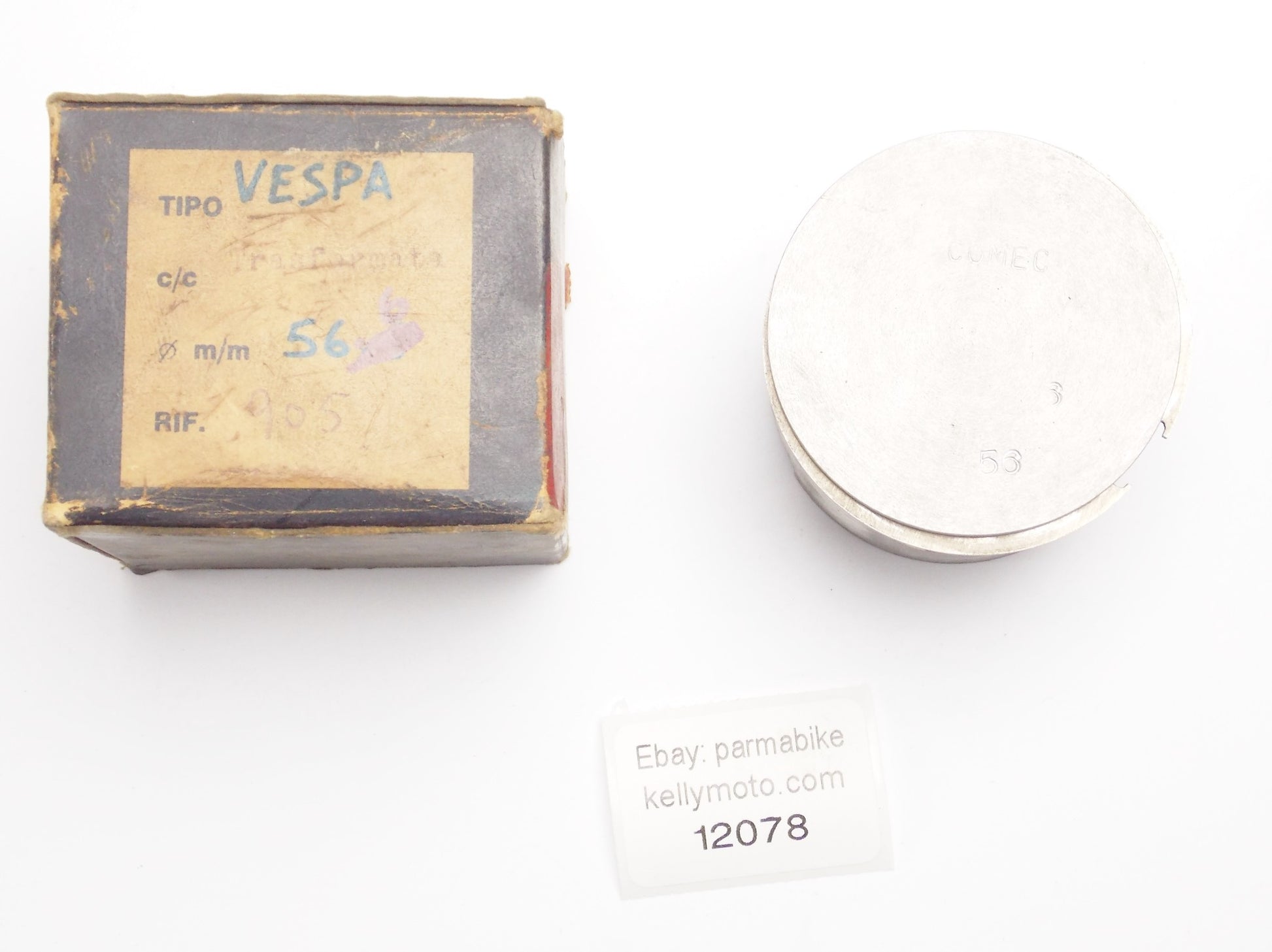 NOS COMEC PISTON VESPA + RING DIAMETER 56 mm SCOOTER PIAGGIO MOTOR ENGINE - MotoRaider