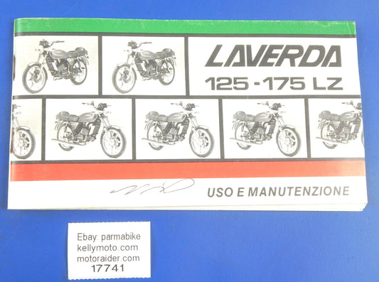 ORIGINAL LAVERDA ZUNDAPP 125 175 LZ USE CARE MAINTENANCE BOOK MANUAL ITALIAN - MotoRaider