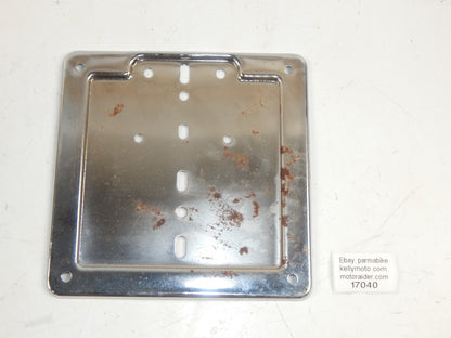 1980's MOTORCYCLE CHROME LICENCE PLATE HOLDER 170x170mm VINTAGE ITALY SCOOTER - MotoRaider