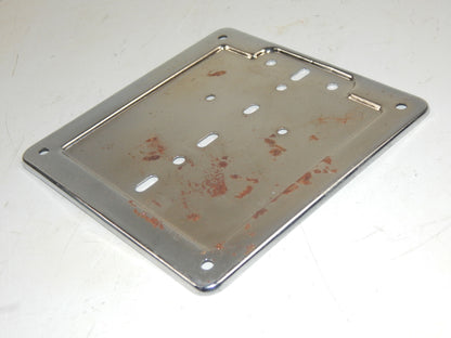 1980's MOTORCYCLE CHROME LICENCE PLATE HOLDER 170x170mm VINTAGE ITALY SCOOTER - MotoRaider