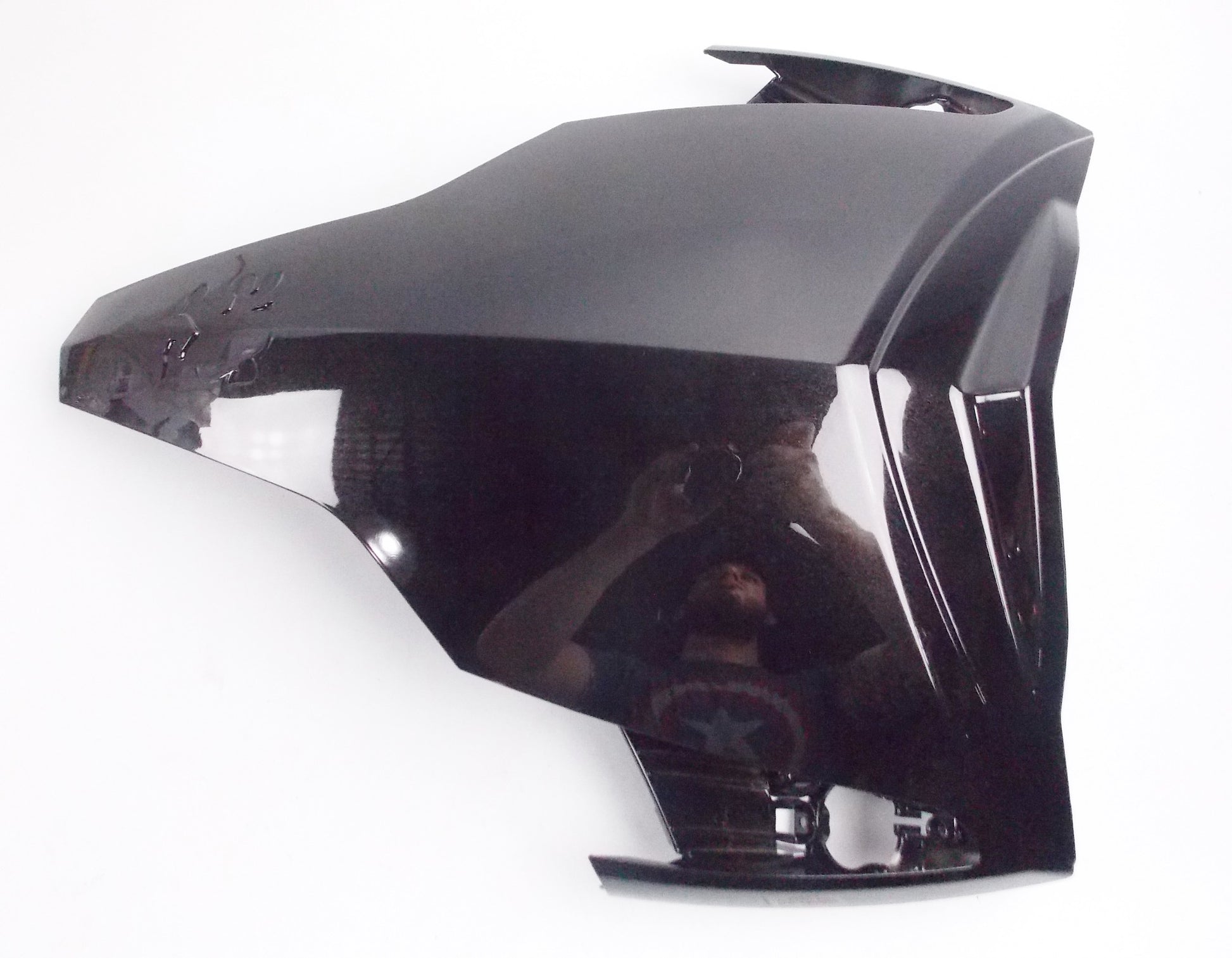 PEUGEOT GEOPOLIS 300/250 UPPER SHIELD BLACK FAIRING PANEL 768556NK | 1176855600 - MotoRaider
