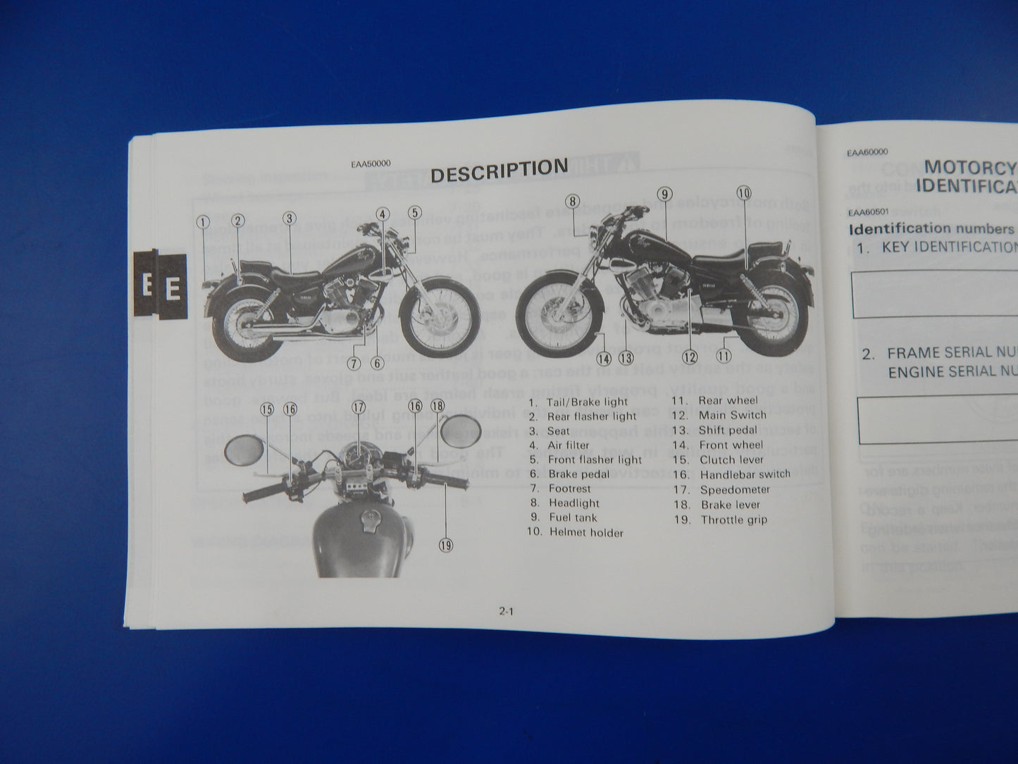 1991 YAMAHA XV240 XV250(L) USER OWNER MANUAL BOOK 3LS-28199-W1 MULTI LANGUAGE - MotoRaider