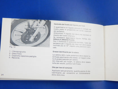 ORIGINAL LAVERDA ZUNDAPP 125 175 LZ USE CARE MAINTENANCE BOOK MANUAL ITALIAN - MotoRaider