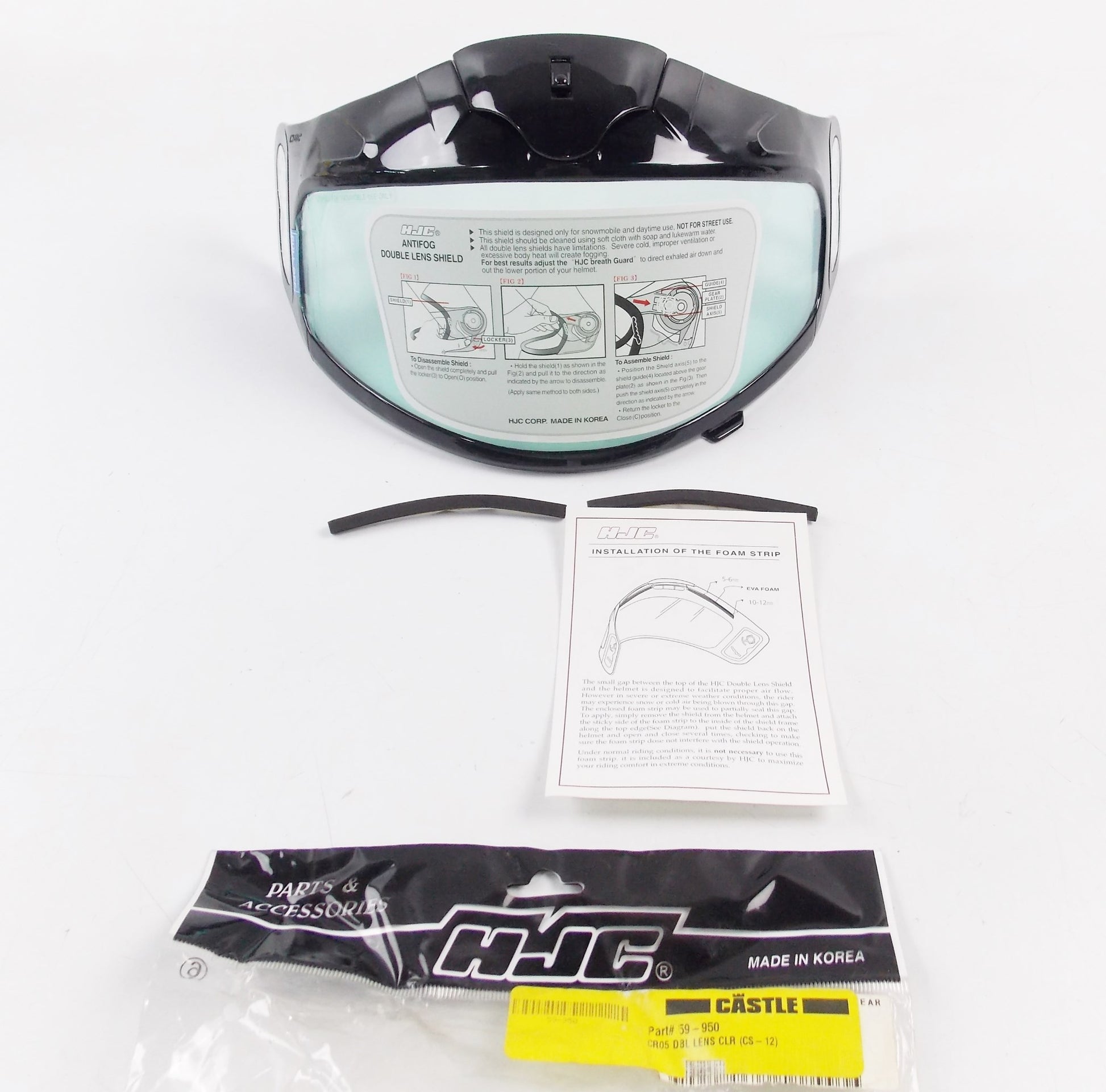 HJC HELMET ANTIFOG DOUBLE LENS SHIELD VISOR CLEAR LT12/20 CL12Y YX-MAX 59-950 - MotoRaider
