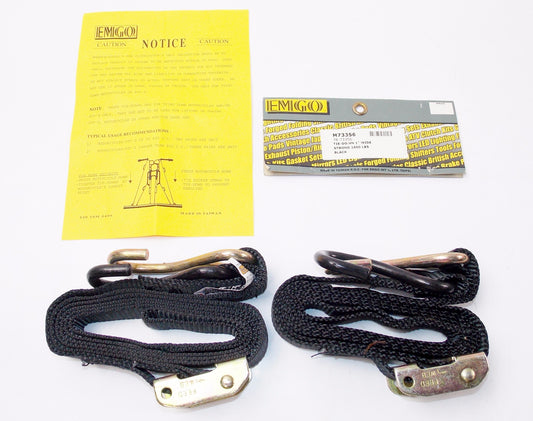 EMGO MOTORCYCLES TIE-DOWNS 1" WIDE BK STRAPS STRONG 1600 lbs. M73356 | 78-73356 - MotoRaider