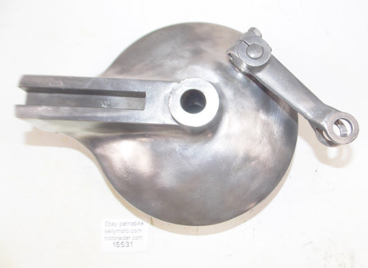 1972 MORINI CORSARO 125 REAR WHEEL BRAKE PLATE SHOES HUB + ACTUATOR LEVER - MotoRaider