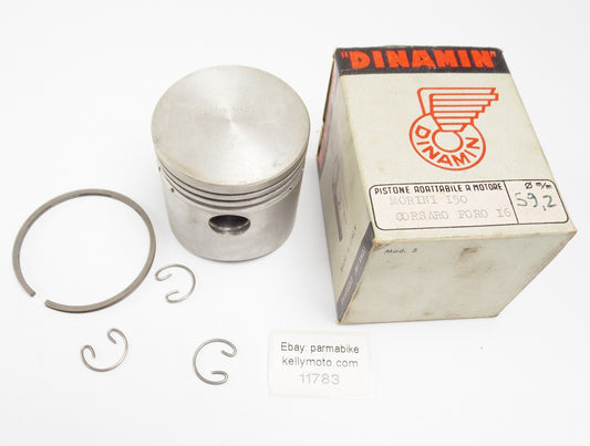 NOS DINAMIN PISTON + RING + CLIPS DIAMETER 59.2 mm MORINI CORSARO 150 - MotoRaider