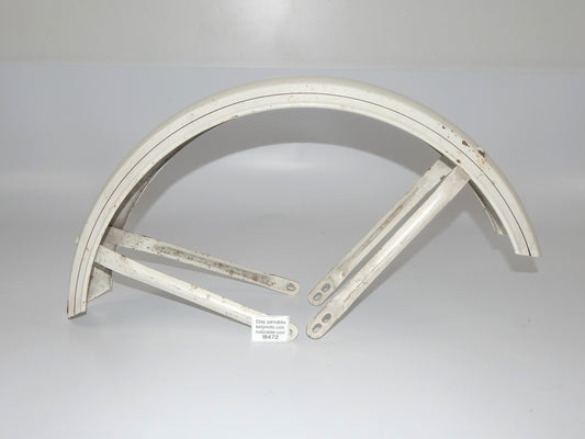 VINTAGE MOTORCYCLE MOPED WHITE MUDGUARD FRONT FENDER L=30" W=4" CIMATTI ITALY - MotoRaider