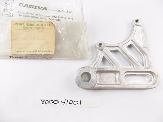 NOS OEM CAGIVA 1987 ALETTA ORO 125-S2 REAR BRAKE CALIPER HOLDER PLATE 800041001 - MotoRaider