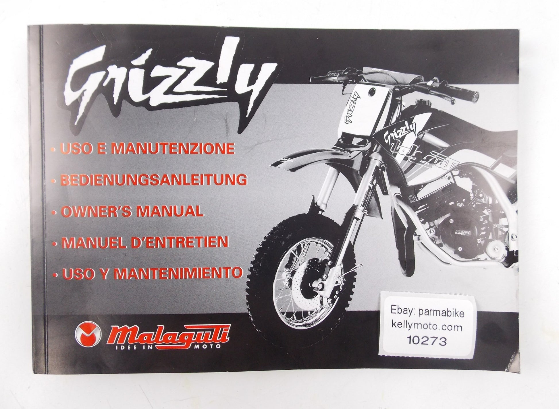 GRIZZLY MALAGUTI OWNER'S MANUAL USER BOOK ITALIAN GERMAN ENGLISH FRENCH SPANISH - MotoRaider