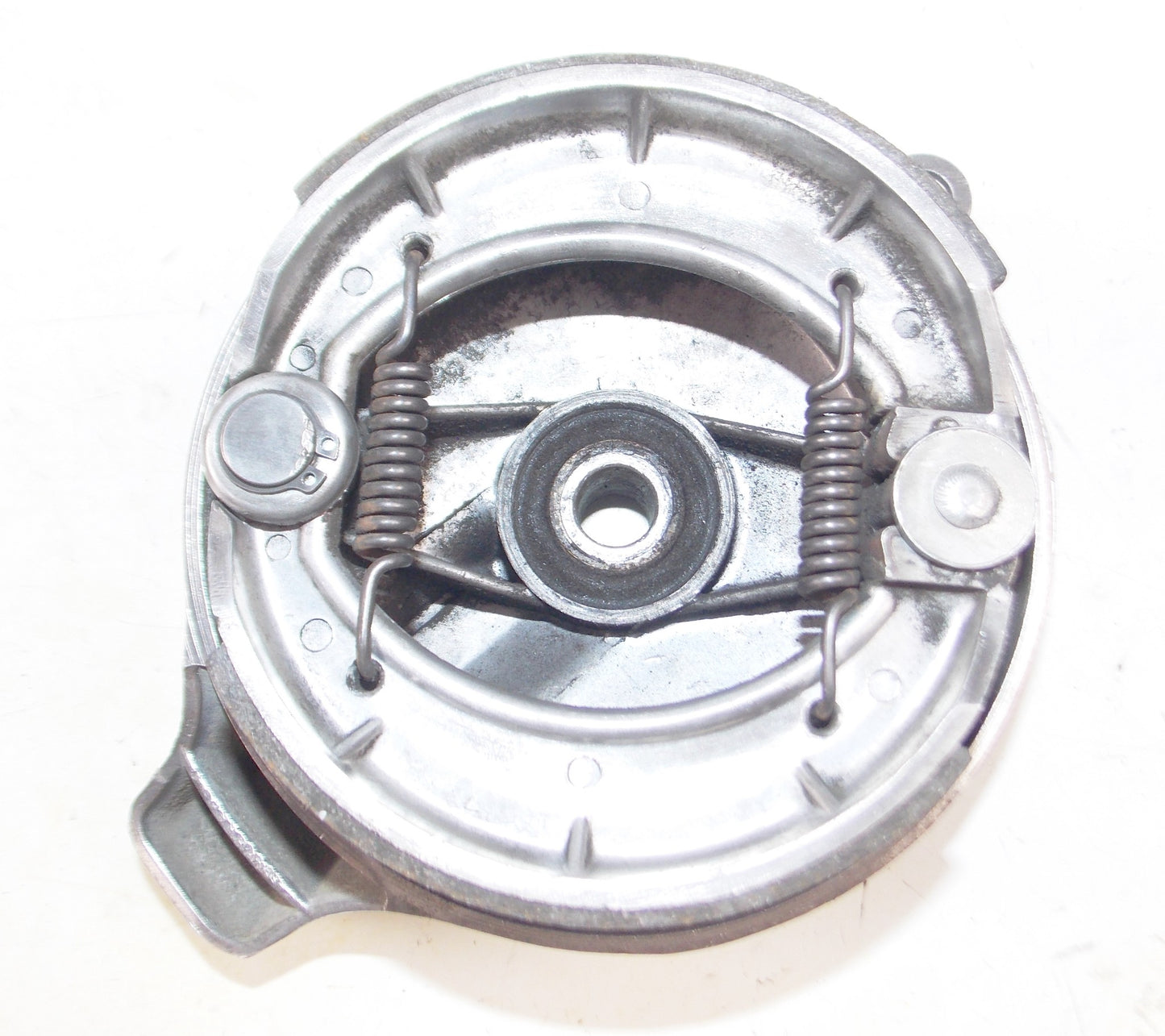 1972 MORINI CORSARO 125 REAR WHEEL BRAKE PLATE SHOES HUB + ACTUATOR LEVER - MotoRaider