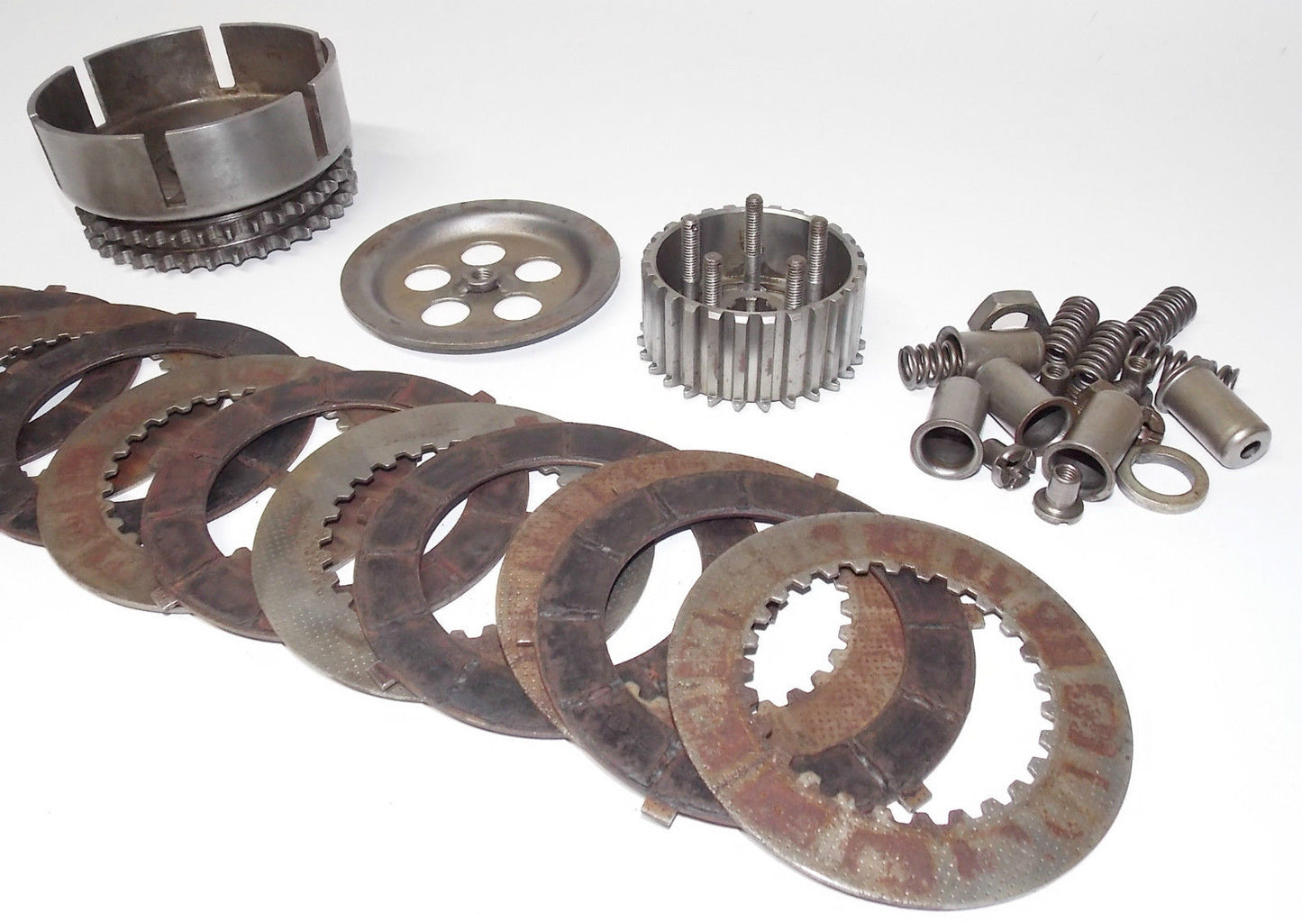 1971 Ossa Pioneer ENGINE CLUTCH ASSEMBLY Disc Basket Spring Motorcross Enduro - MotoRaider