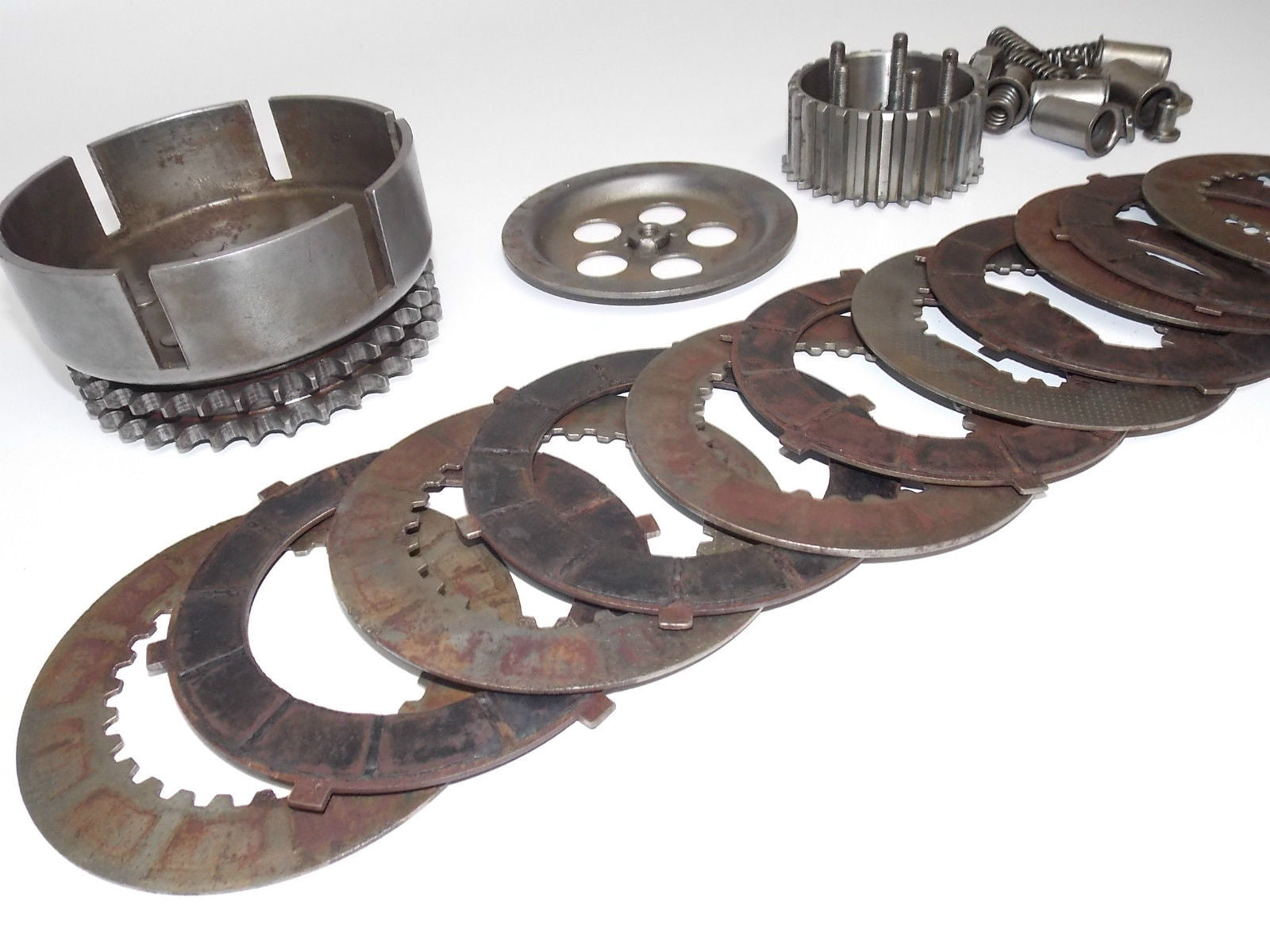 1971 Ossa Pioneer ENGINE CLUTCH ASSEMBLY Disc Basket Spring Motorcross Enduro - MotoRaider