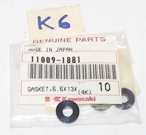 NOS KAWASAKI 1990 1991 1992 1993 1994 KDX200 KDX250 5.5X13X1.2 GASKET 11009-1881 - MotoRaider