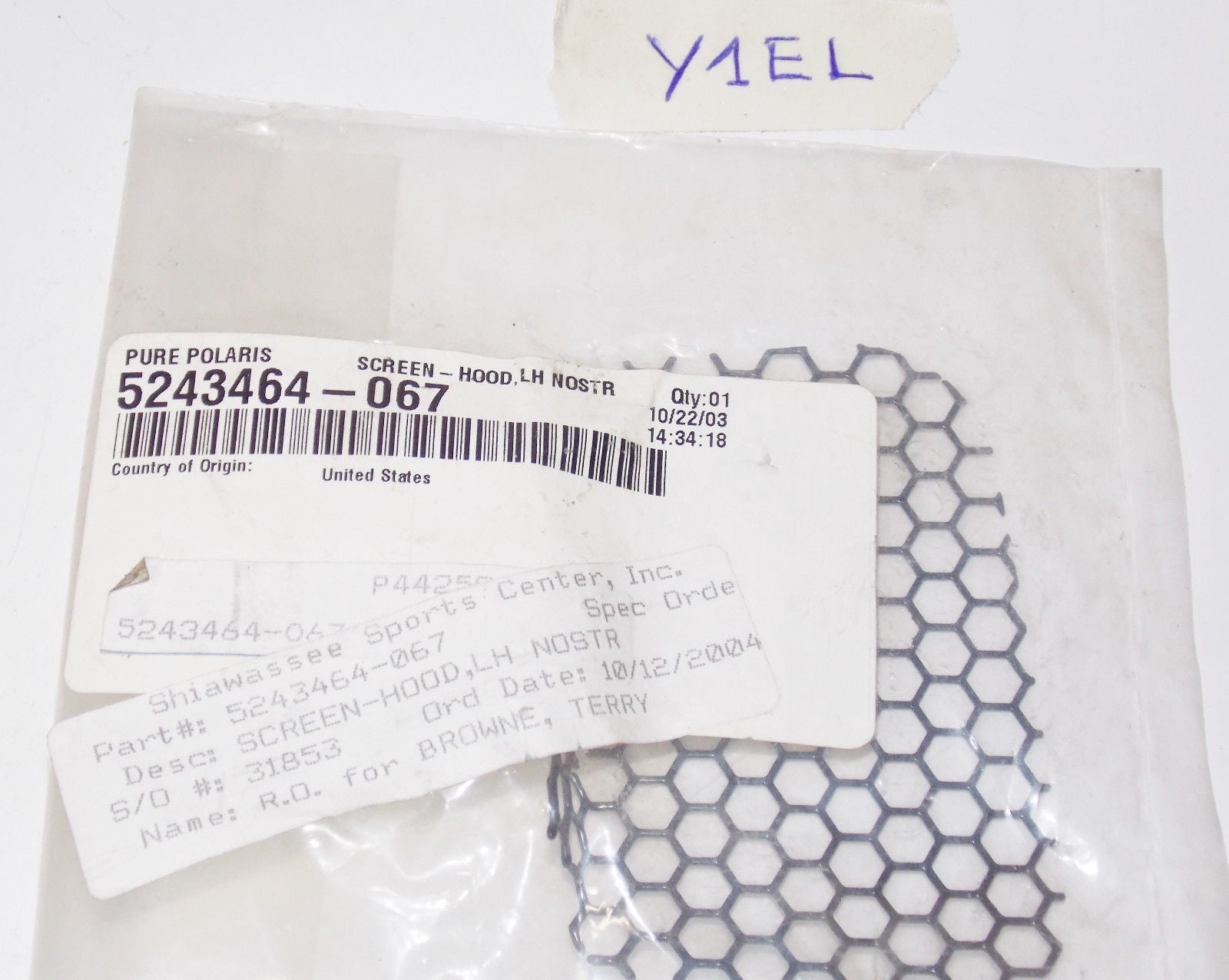 NOS POLARIS 440 500 600 700 8001999 2004 NOSTRIL SCREEN HOOD LH 5243464-067 - MotoRaider