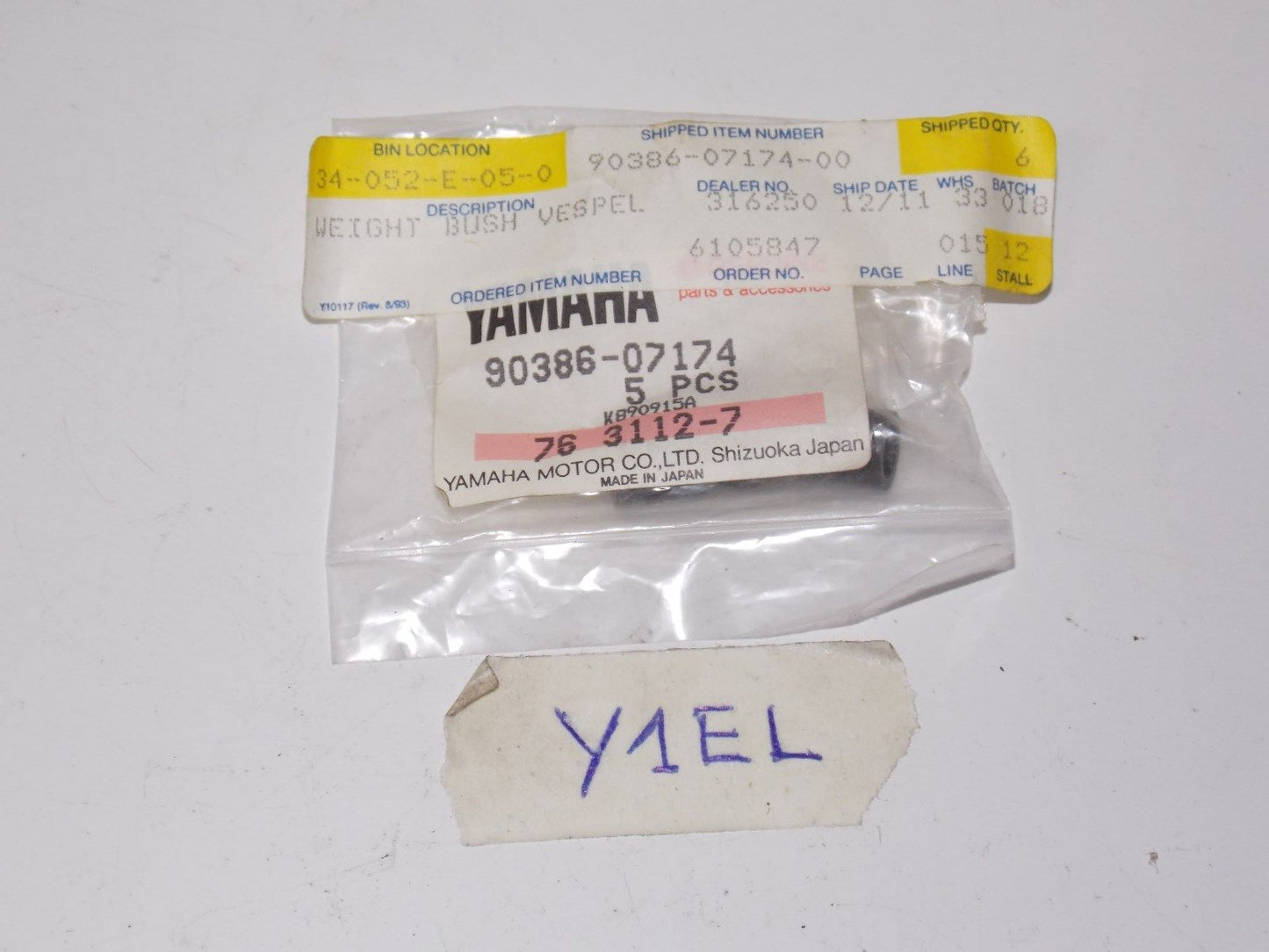 NOS YAMAHA  WEIGHT BUST VESPEL 1990-1991 90386-07174 EXCITER LE  PHAZER II ST - MotoRaider