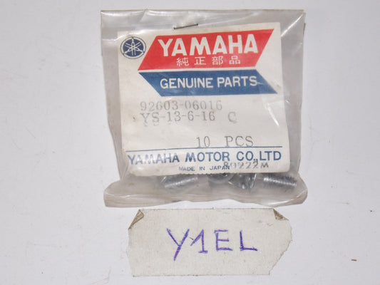 NOS YAMAHA FLAT HEAD SCREW 1968 92603-06016 YL 2CM - MotoRaider