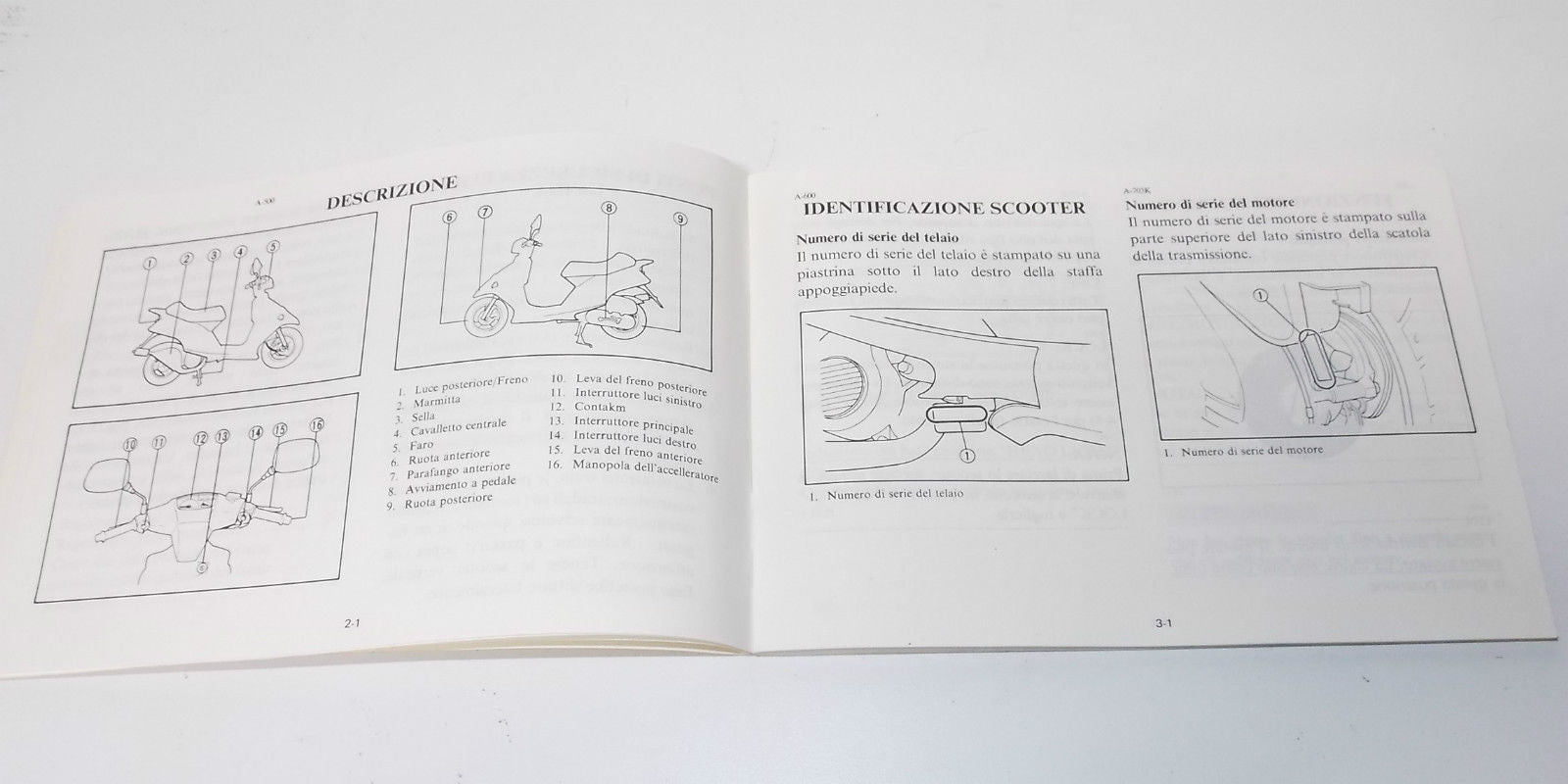 NEW 1992 MBK CR50 OWNER MANUAL BOOK IN ITALIAN YAMAHA SCOOTER MOTOBECANE - MotoRaider