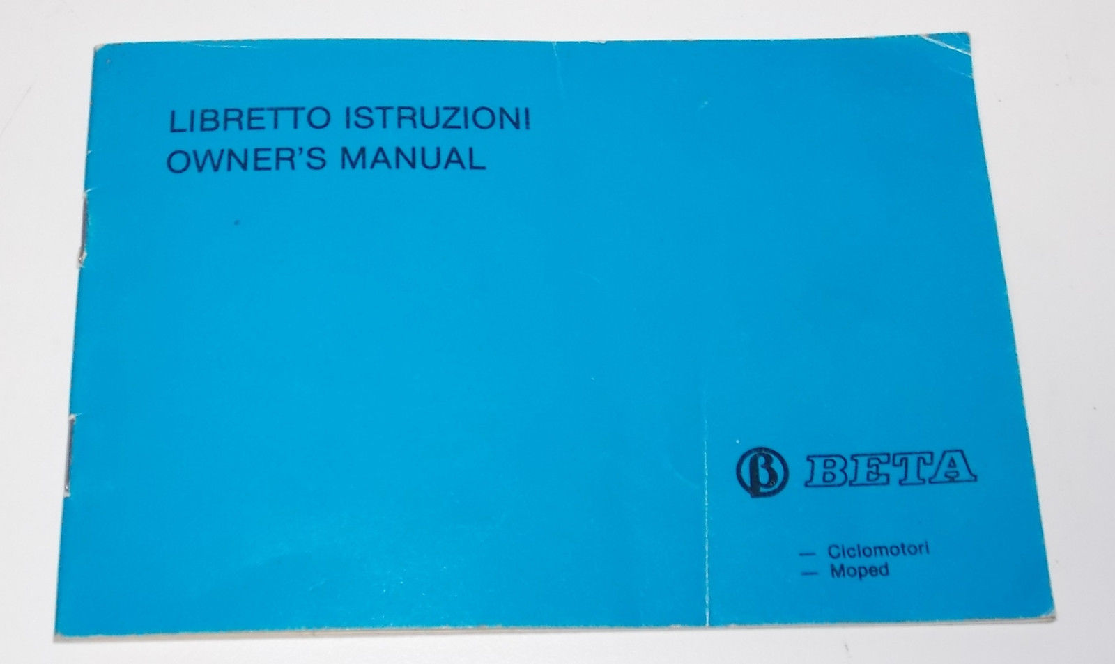 1990'S BETA MOPED OWNER MANUAL ANDY MIO FOUR KR50 ADVENTURE TR50 BOOK BOOKLET - MotoRaider