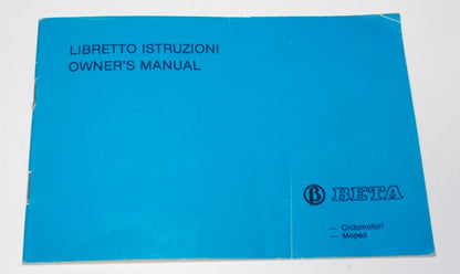 1990'S BETA MOPED OWNER MANUAL ANDY MIO FOUR KR50 ADVENTURE TR50 BOOK BOOKLET - MotoRaider