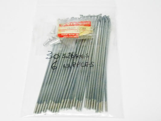 NOS NEW OEM SUZUKI 1989 1990 1991 REAR WHEEL SPOKE NIPPLE SET 65320-27C00 - MotoRaider