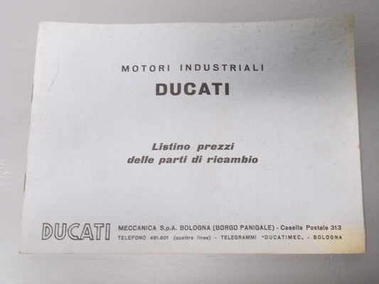 NEW DUCATI 1964 INDUSTRIAL MOTORS SPARE PARTS PRICE LIST MANUAL BOOK CATALOG - MotoRaider