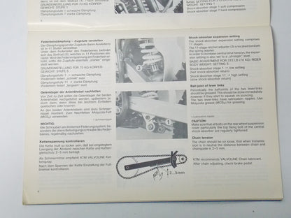 1983 KTM 250 MX GS OWNERS REPAIR MANUAL USER HANDBOOK 201.09 FRENCH ITALIAN - MotoRaider