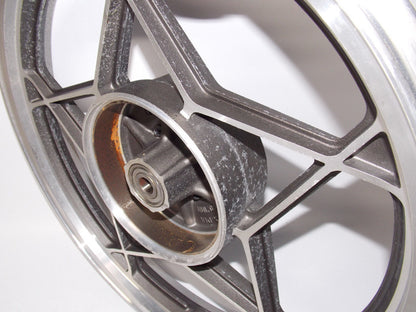 NEW 1980'S NOS 18" x 1.85 ENKEI BLACK ALLOY WHEEL FRONT SUZUKI TUBELESS JAPAN - MotoRaider