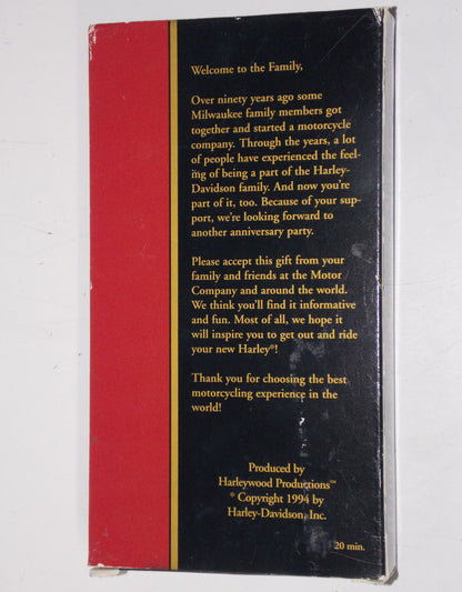 1994 HARLEY DAVIDSON "WELCOME  TO THE FAMILY" VCR TAPE NEW OWNER CASSETTE HD - MotoRaider