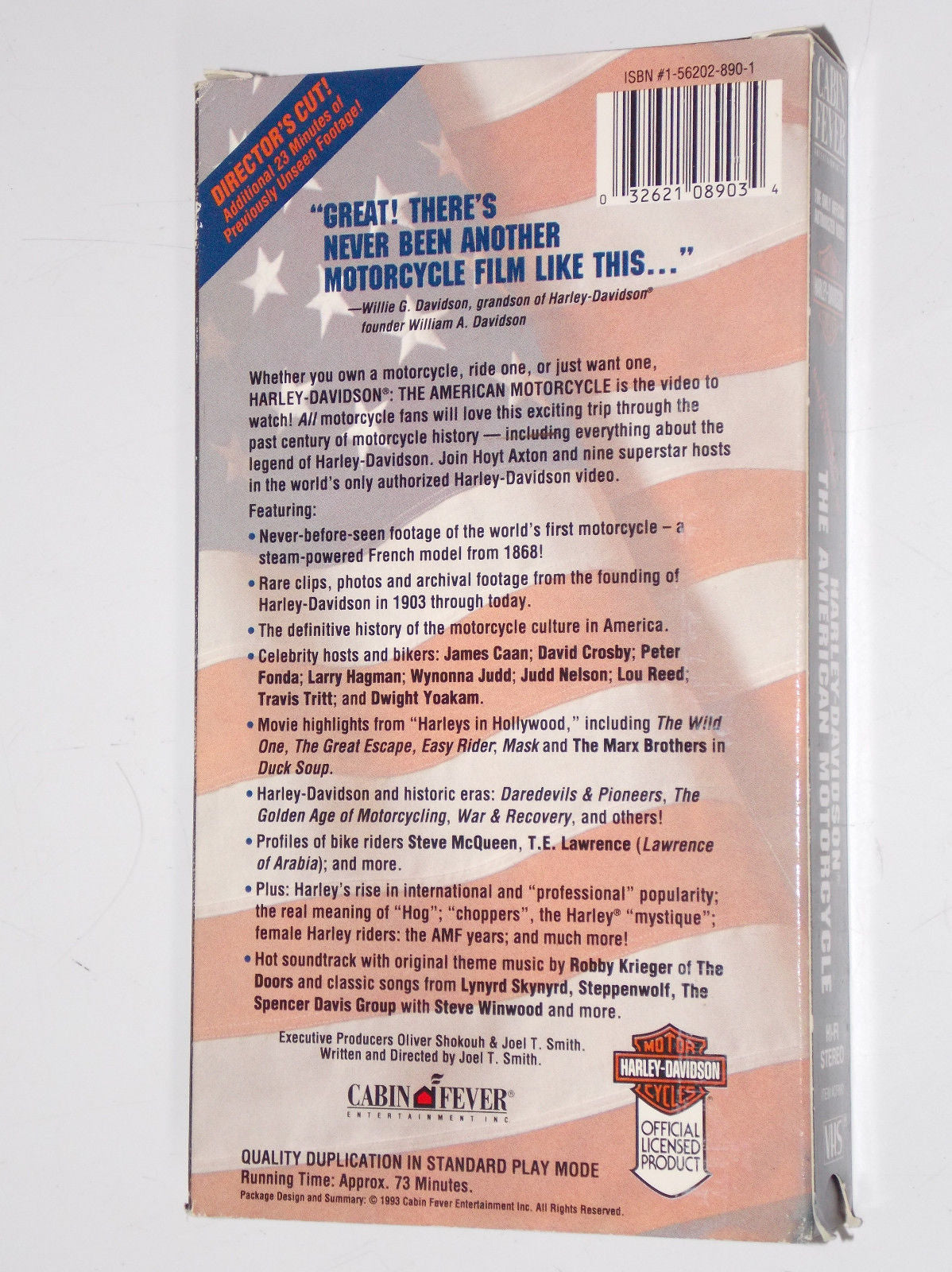 1993 HARLEY DAVIDSON "THE AMERICAN MOTORCYCLE" VCR TAPE CASSETTE FONDA JUDD CAAN - MotoRaider