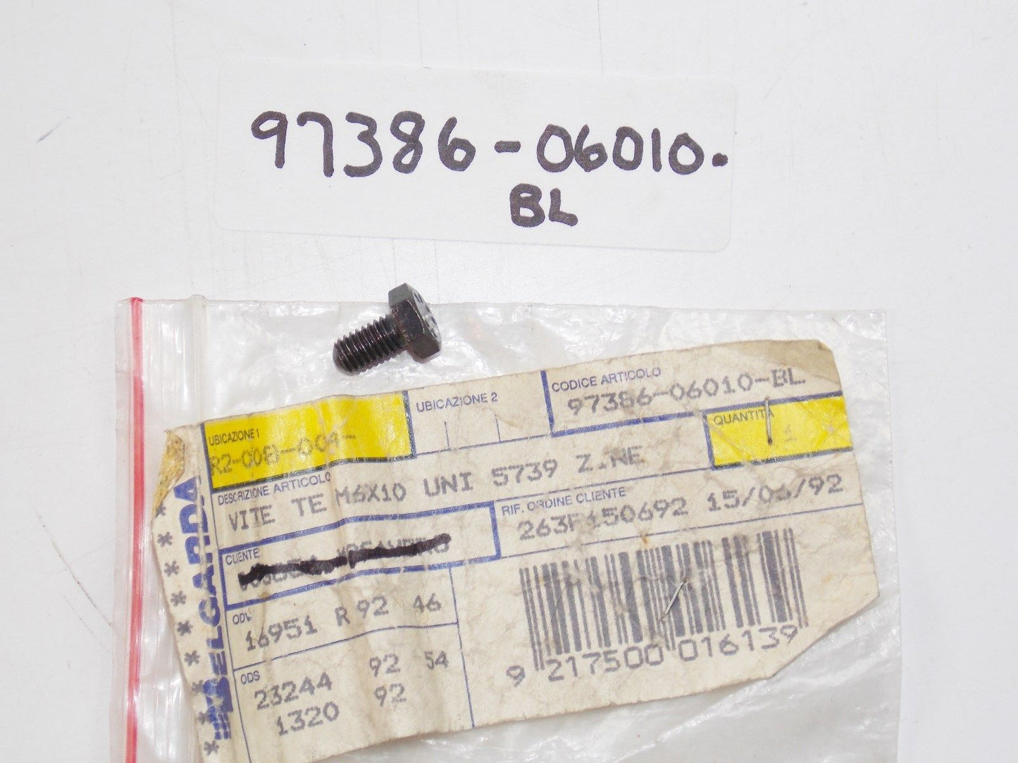 NOS YAMAHA 1998 HEXAGON BOLT TT600   97386-06010-BL - MotoRaider