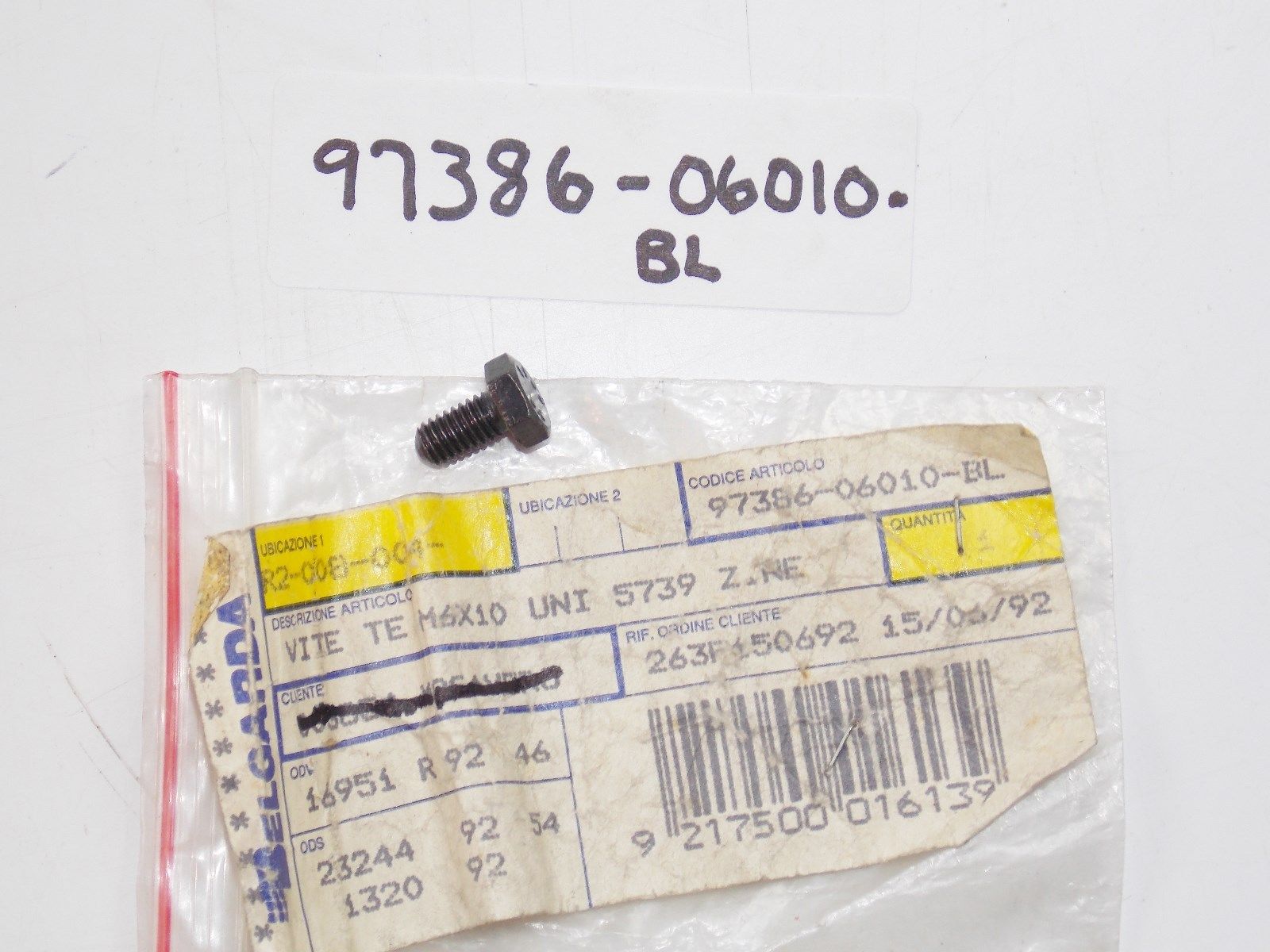 NOS YAMAHA 1998 HEXAGON BOLT TT600   97386-06010-BL - MotoRaider