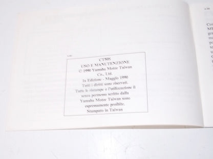 1990 MBK YAMAHA CT50S SCOOTER OWNER USE MANUAL BOOK BOOKLET ITALIAN 3NT-F8199-W4 - MotoRaider