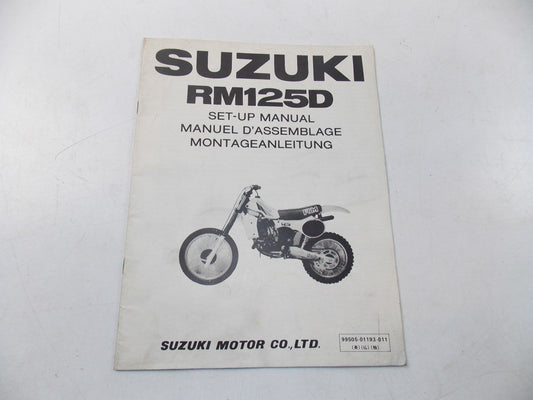 NEW SUZUKI 1982 SETUP MANUAL RM125D ENGLISH FRENCH GERMAN   99505-01193-011 - MotoRaider