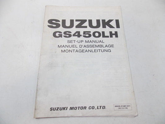 NEW SUZUKI 1987 SETUP MANUAL GS450LH ENGLISH FRENCH GERMAN 99505-01487-011 - MotoRaider