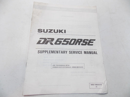 NEW SUZUKI 1991 SUPPLEMENT MANUAL BOOK DR650RSE ENGLISH  99501-46020-01E - MotoRaider