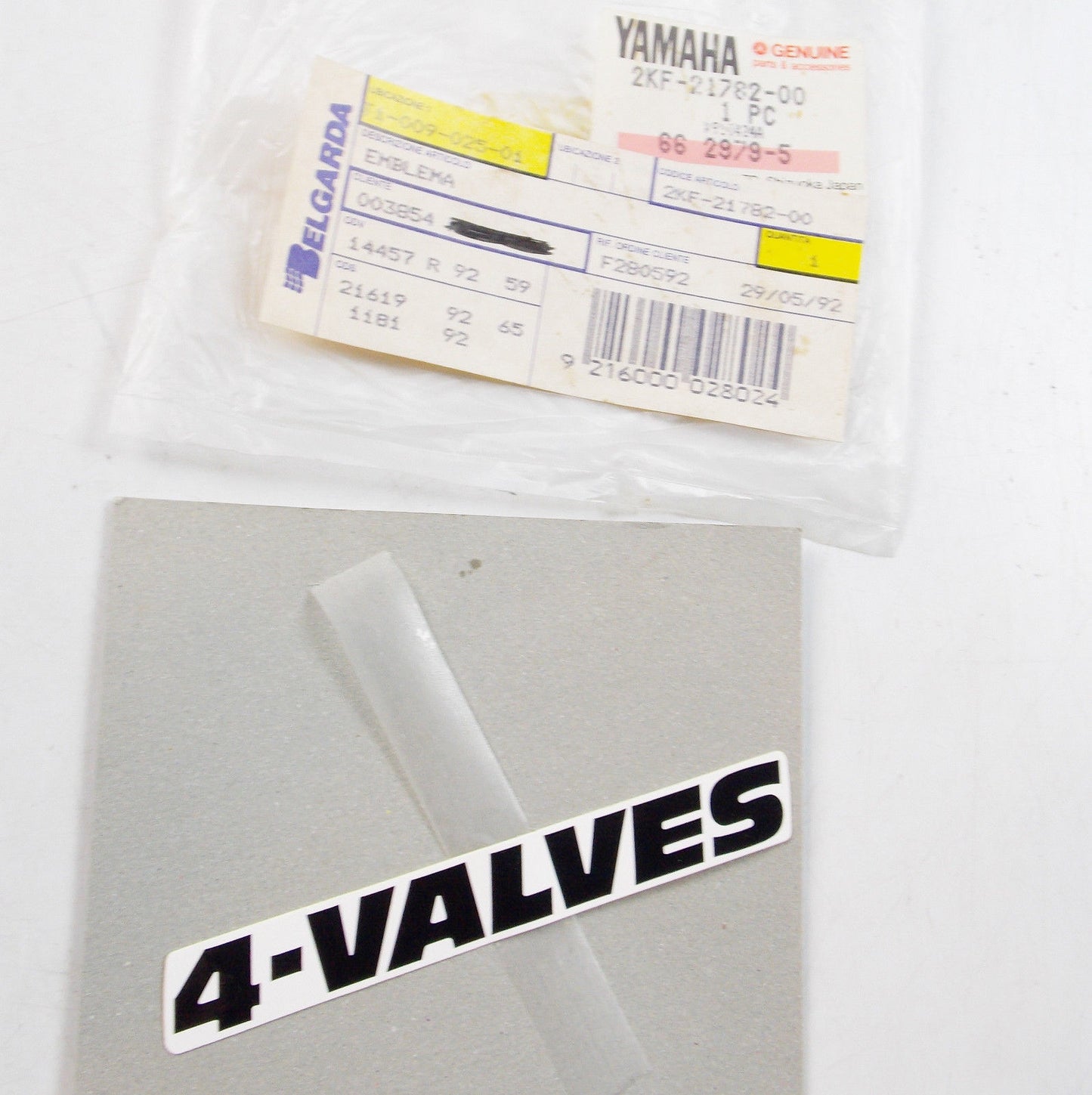 NOS GENUINE  OEM YAMAHA 1987 XT600 "4 VALVES" BLACK STICKER DECAL MARK 2KF-21782 - MotoRaider