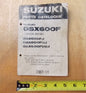 USED SUZUKI 1987-11  PARTS CATALOGUE BOOK GSX600F/FJ/FUJ/FU2J  9900B-30065 - MotoRaider